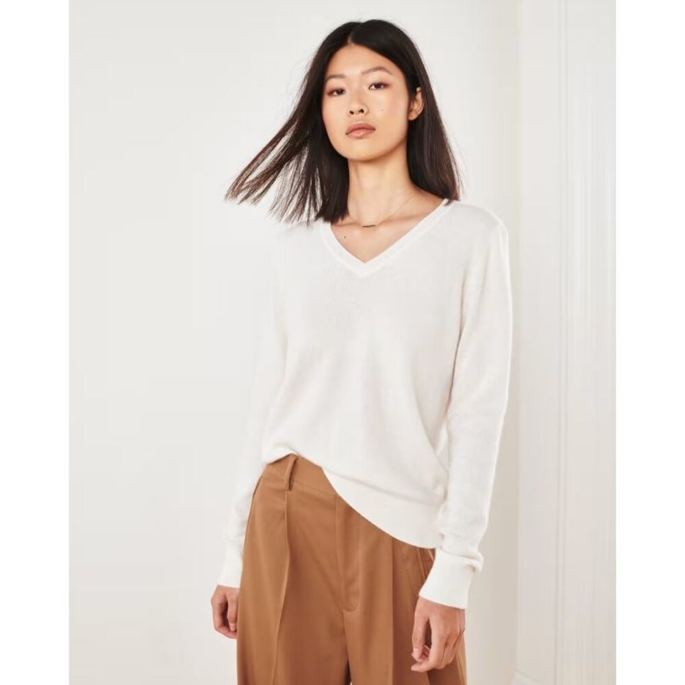 Quince Mongolian Cashmere V-Neck Sweater